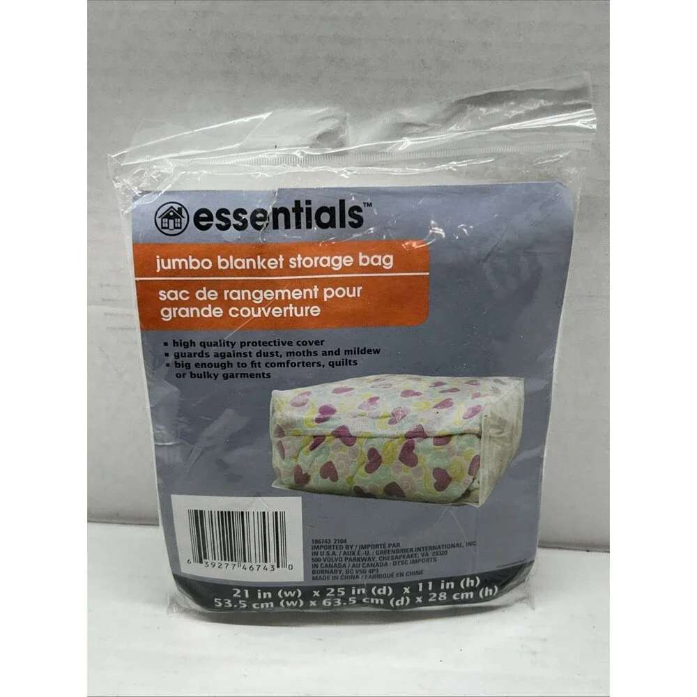 JUMBO BLANKET STORAGE BAGS Clear Plastic Zipper 1 Bags/Pk, Light Duty